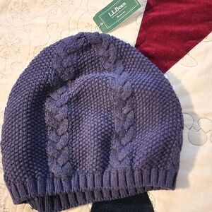 L.L. Bean Blue Cable Knit Beanie